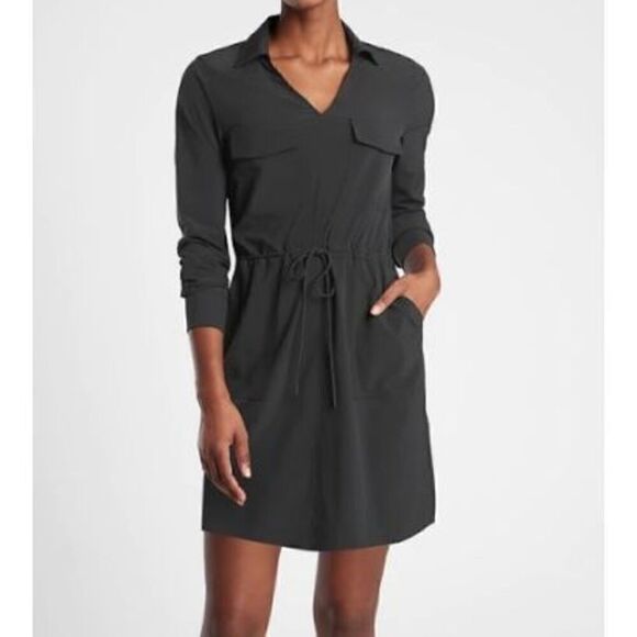 ATHLETA Zuma shirt Dress Black new - Picture 1 of 11